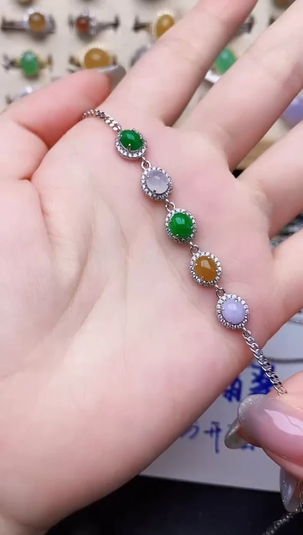 银S925镶嵌戒指翡翠0020