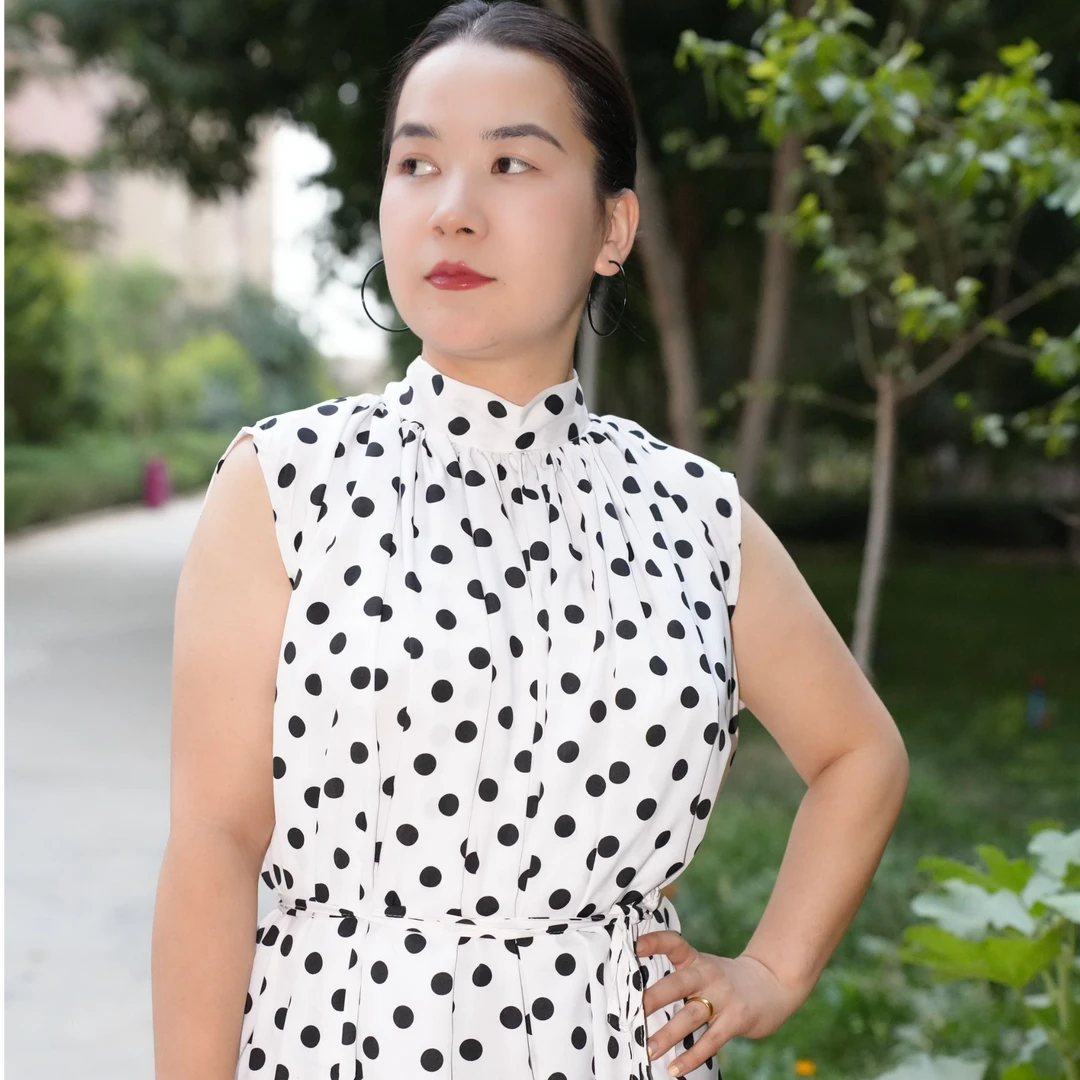 【NIGAR】圆点长裙无袖常规连衣裙