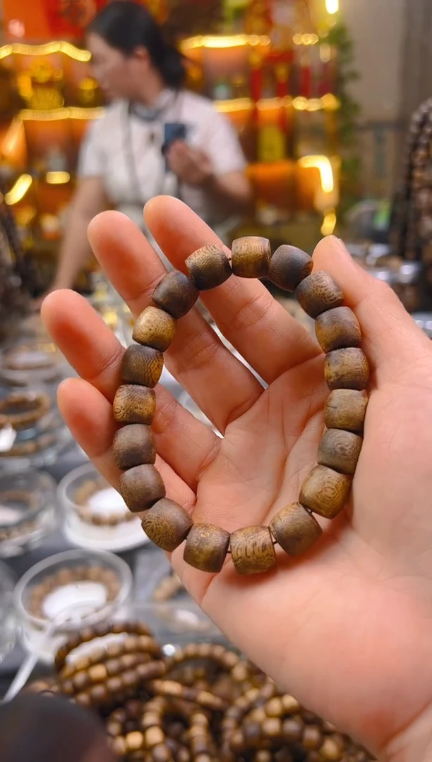 沉香手串棋楠鼓珠单圈