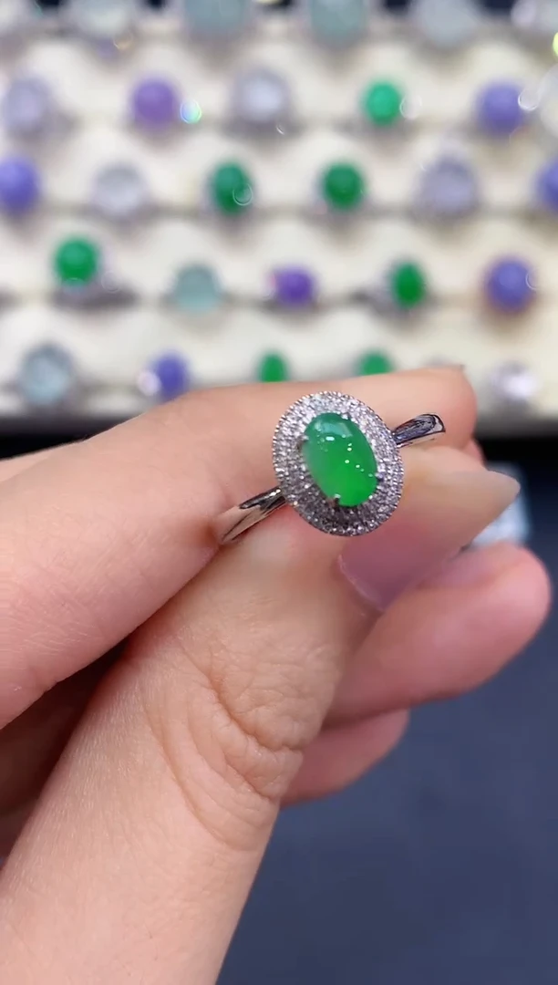 翡翠戒指18K金镶嵌B5  多样性一件发货