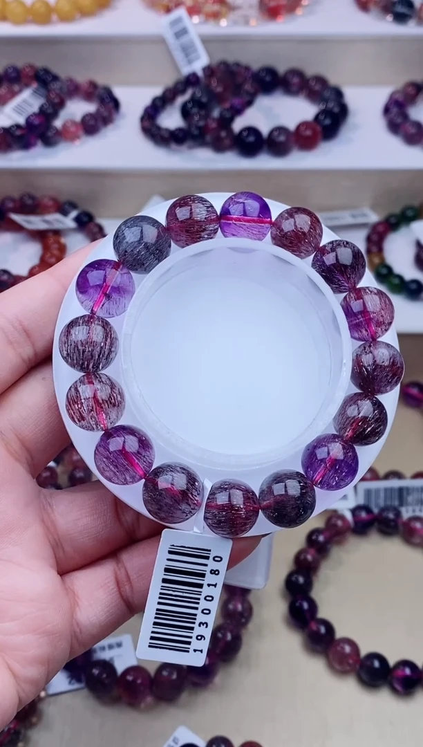 未镶嵌手链水晶黑加仑超七12m+