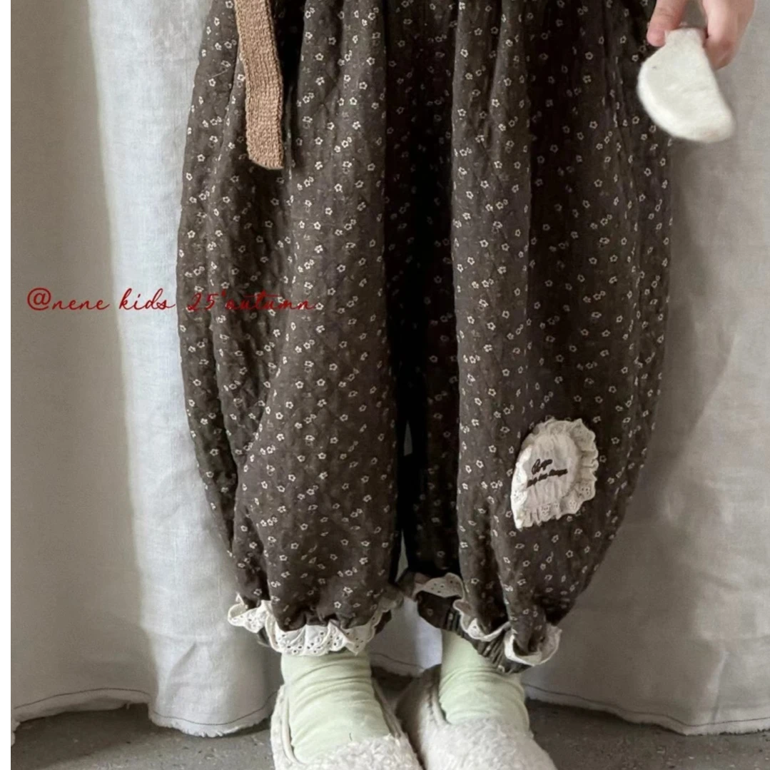 PF-6153-女童儿童秋季休闲法式碎花休闲裤