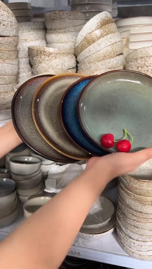 陶瓷外贸尾货瑕疵满20包邮X4 小盘组合