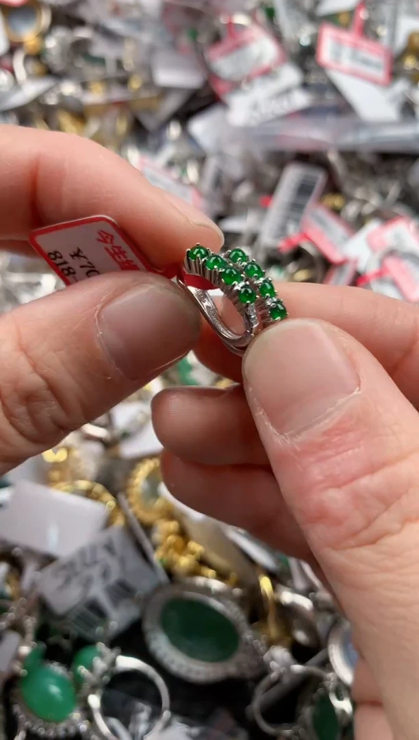 银S925镶嵌戒指翡翠222   6