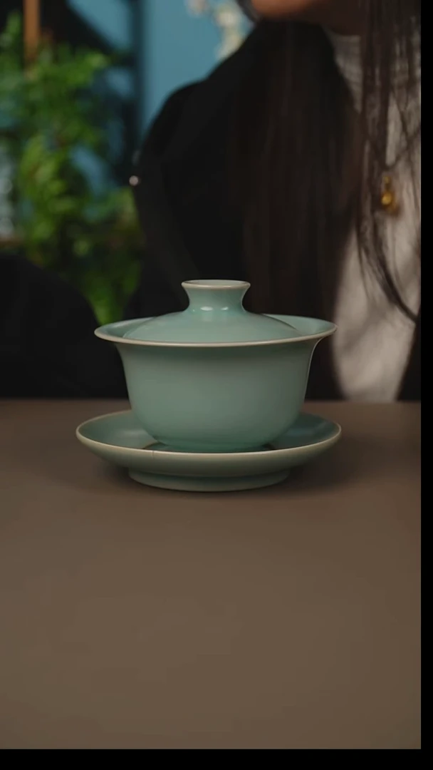 杯仿古元宝盖碗微暇