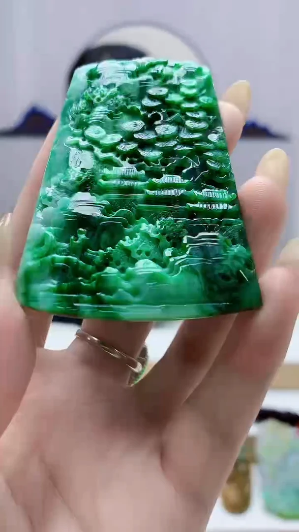 未镶嵌定制翡翠4852DD-毛货山水115