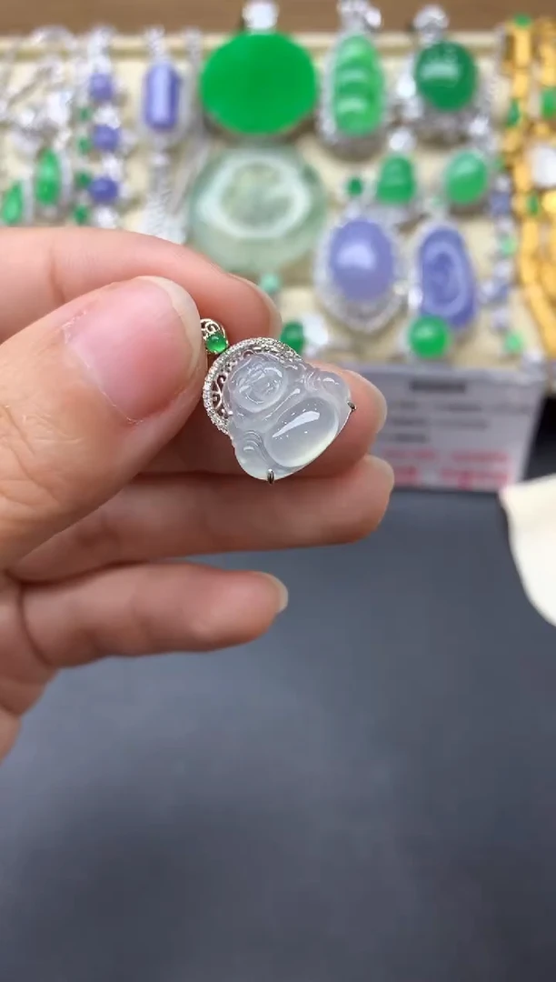 翡翠18K金镶嵌颈饰501-中国好珍宝