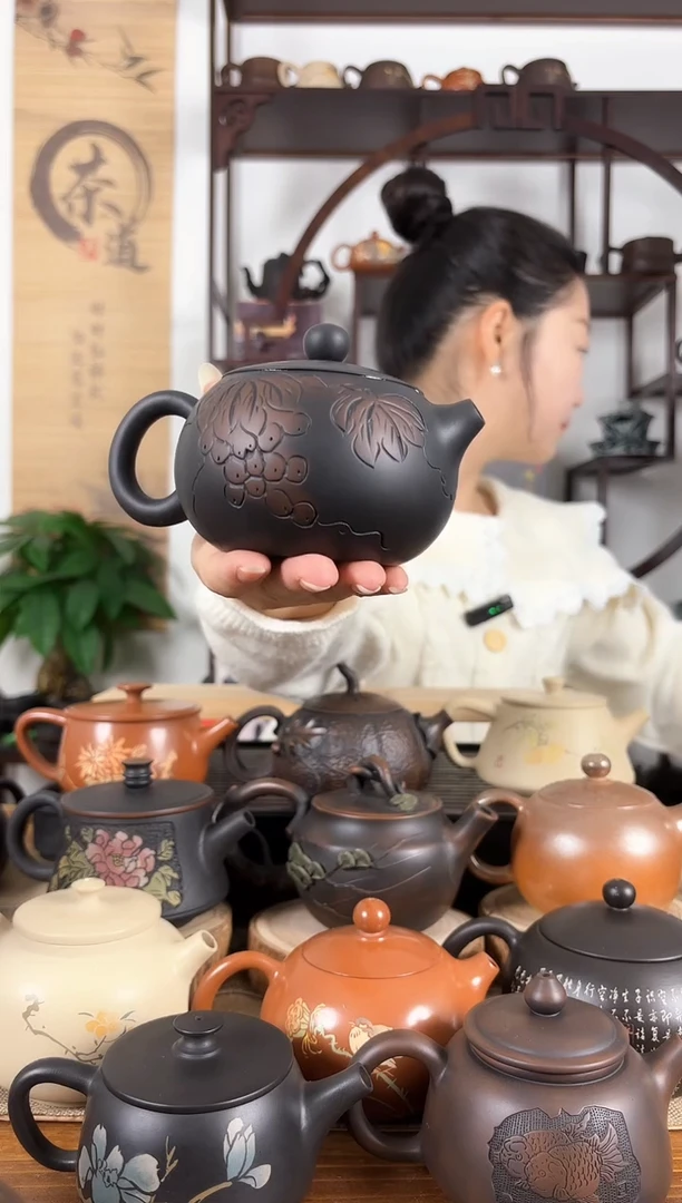 出水很好云南建水紫陶茶壶230CC左右球孔