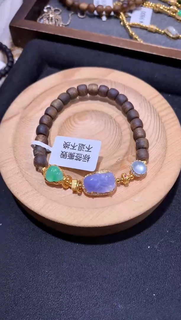 银S925镶嵌手串翡翠手串