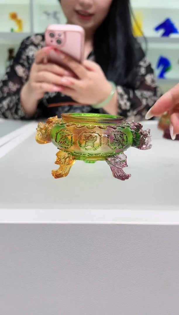 琉璃手工艺品古法琉璃聚宝盆