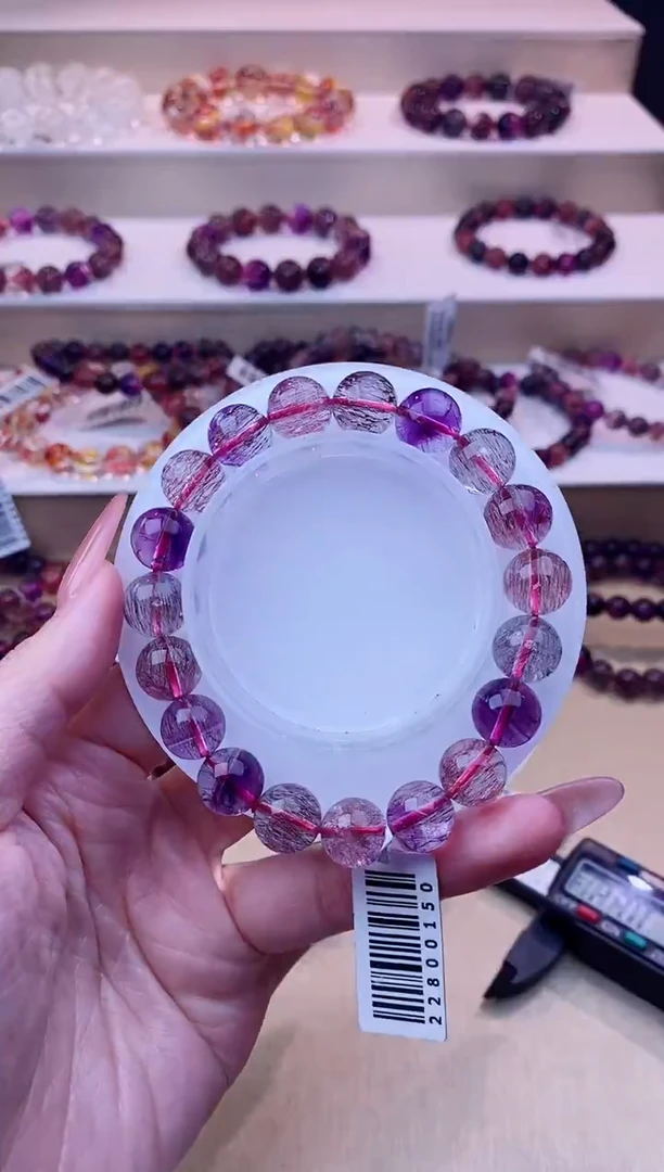 未镶嵌手串水晶黑加仑超七单圈10m+