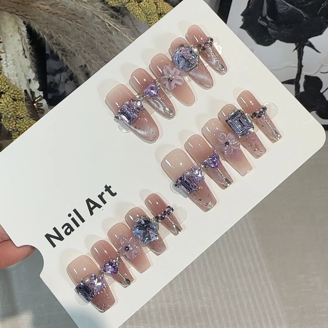 【芋泥啵啵】纯手工穿戴甲手工捏花