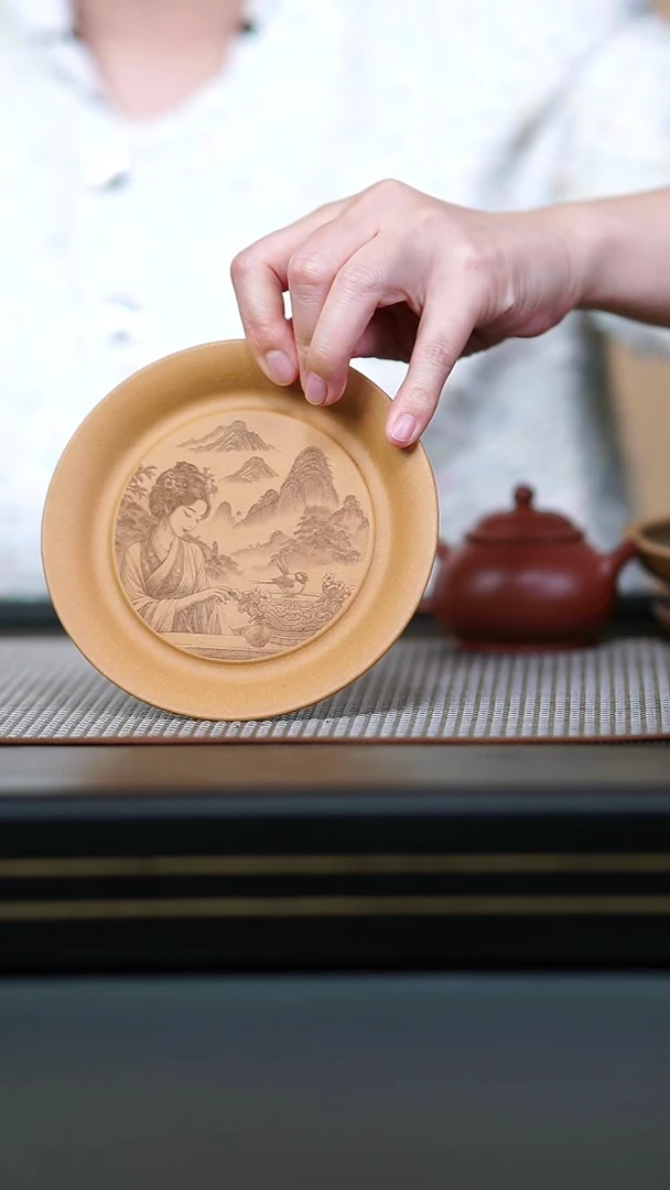 茶壶紫砂段泥山水壶承