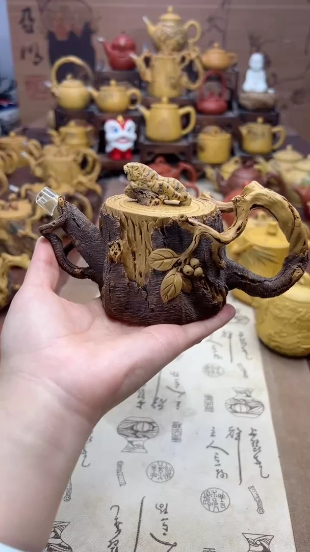 【闪购商品】紫砂壶枯木逢春猛虎壶