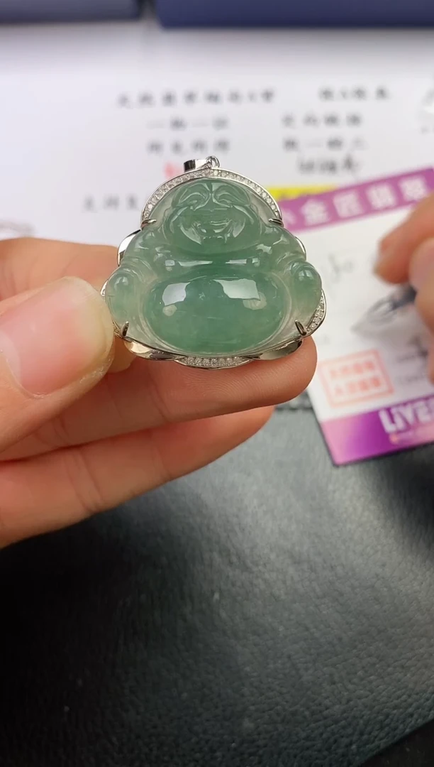 颈饰银S925镶嵌翡翠马*挂件