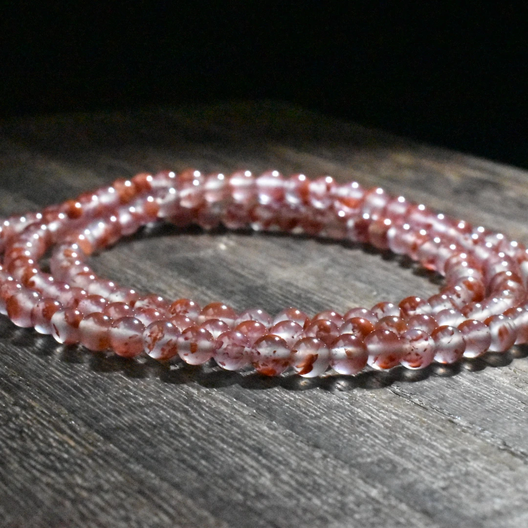 【一九珠宝】卡5mm南红飘花长链-多样性发一件  YJ870-1