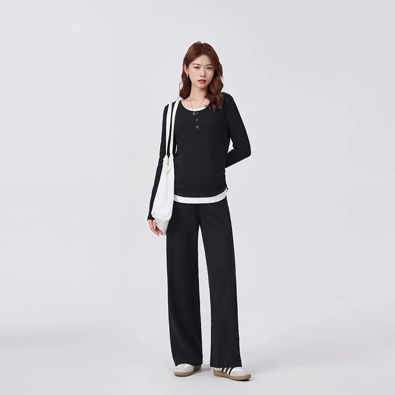 ELLIE&LUKE孕妇装套装春秋款高级感针织上衣春季慵懒风阔腿裤春装