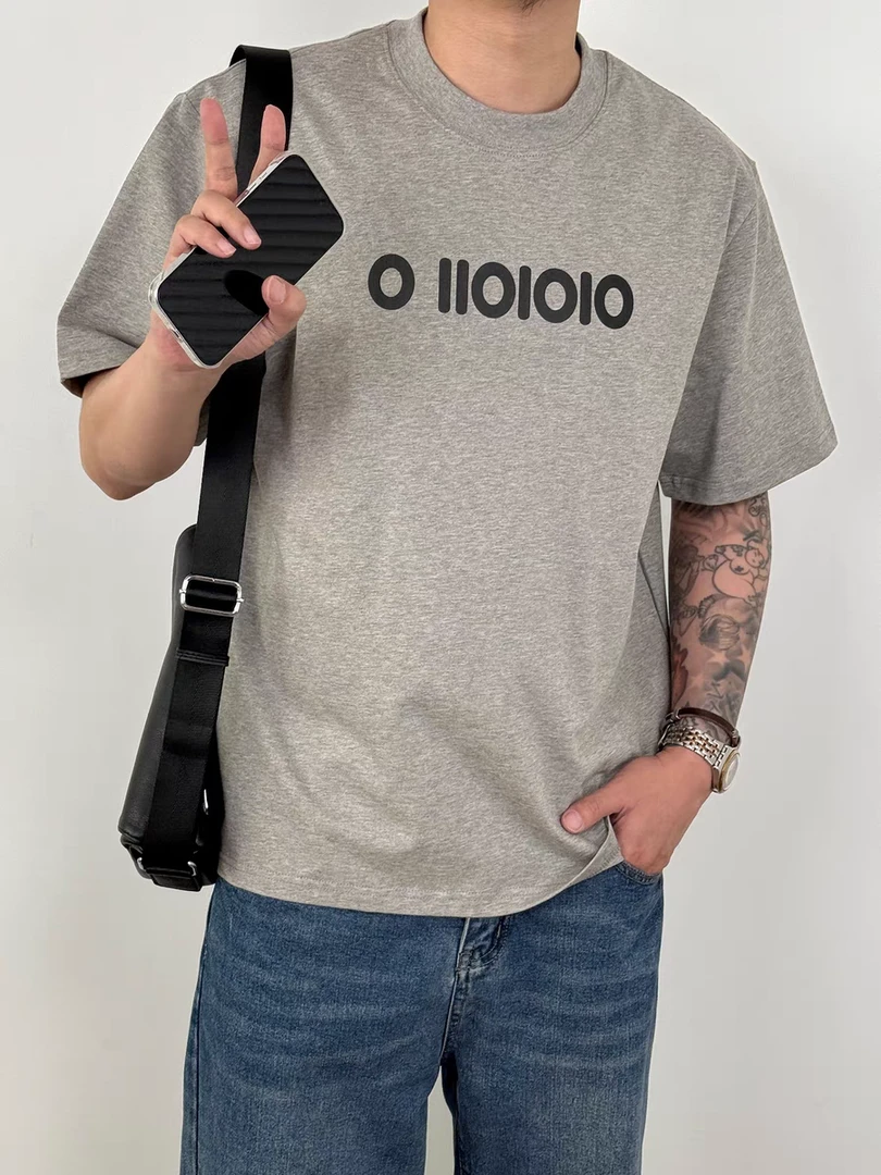 重磅280g纯棉t恤短袖男生男士夏季穿搭潮流印花半袖圆领上衣宽松