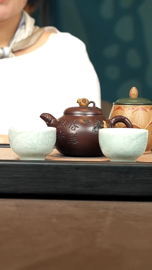 茶壶紫砂【P004】石榴370c GJF
