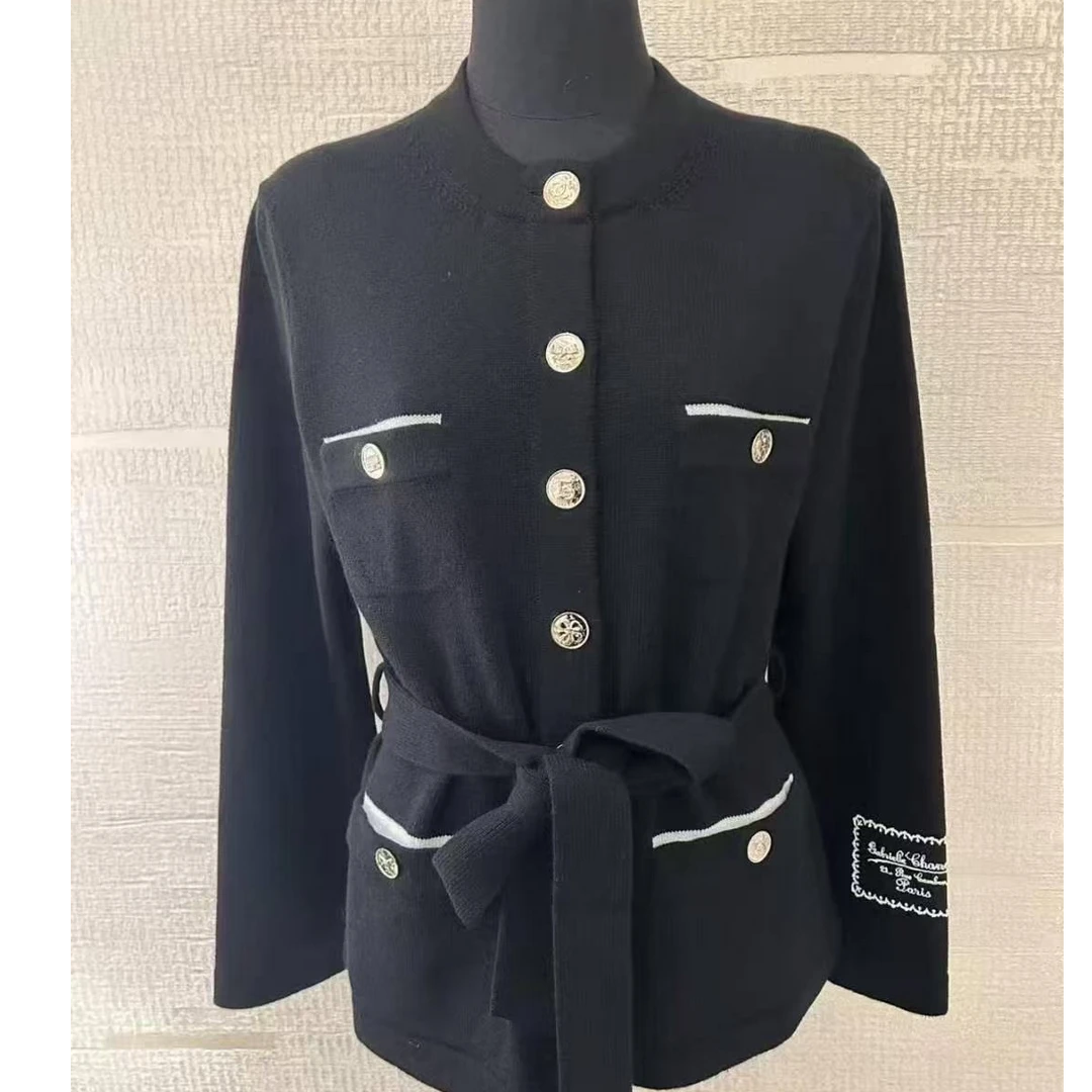 99新 Chanel/香奈儿 25B长款黑色开衫40码