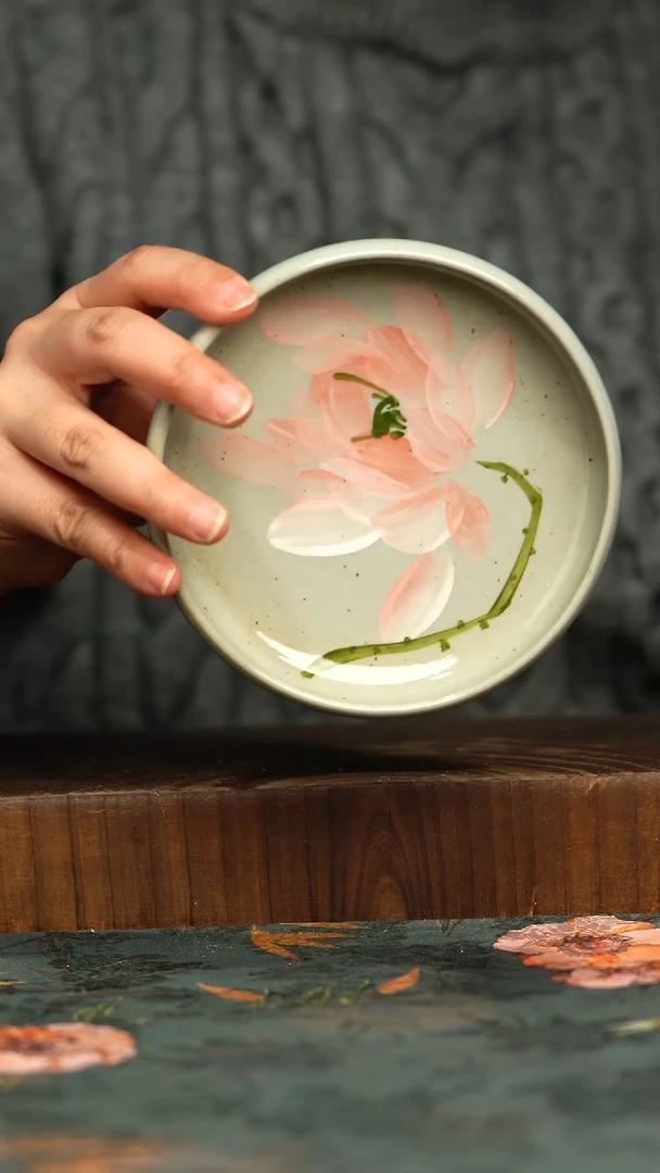 杯釉下彩手工手绘同款陶器