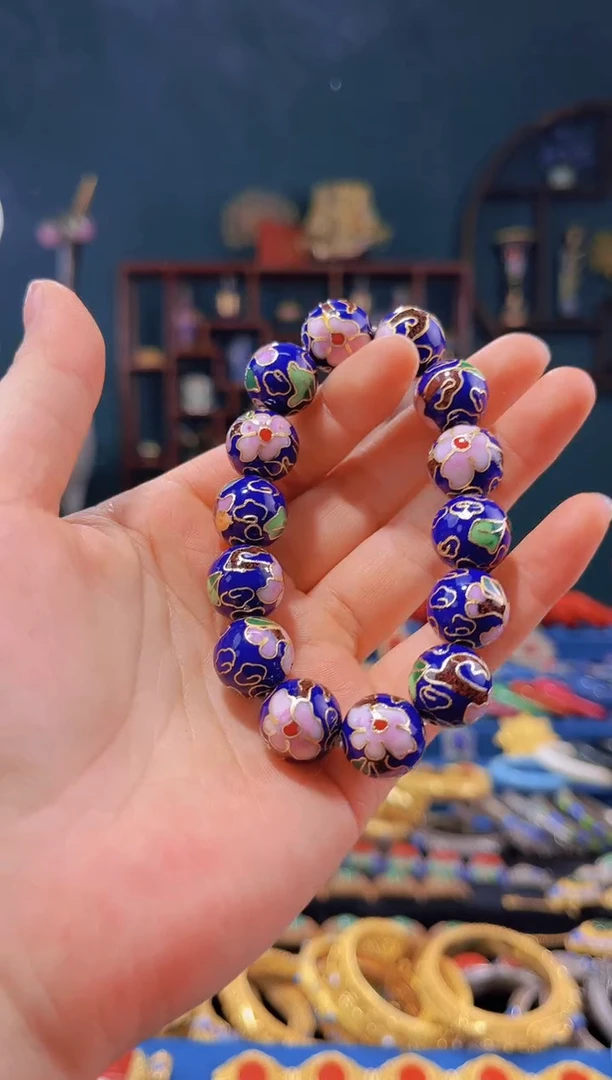 【闪购商品】非遗绝技 景泰蓝1.4手串 宝蓝