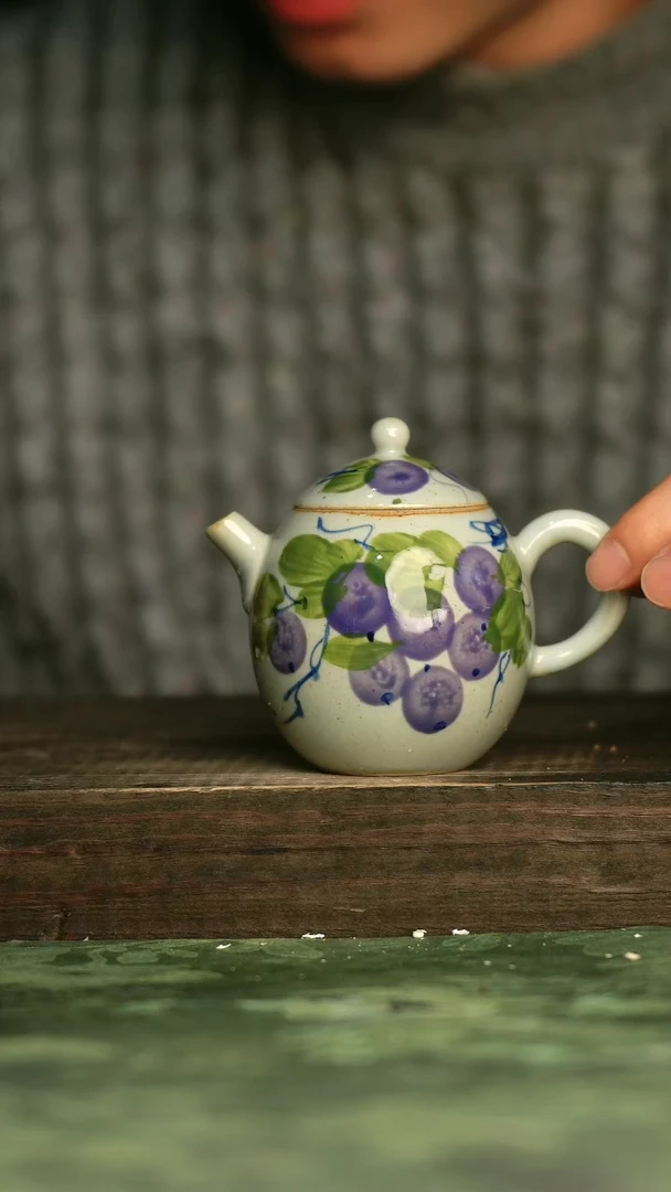 陶瓷青诗集手工手绘瓷器