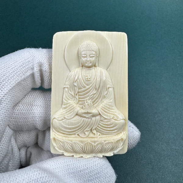 E6549天然猛犸牙雕刻件 支持鉴定 假一罚四