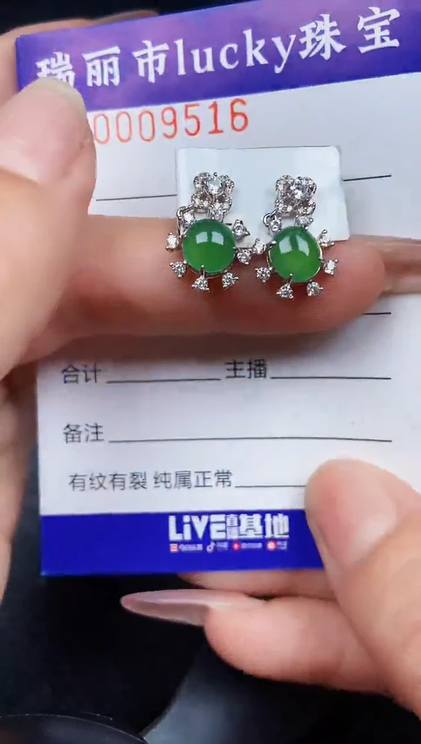 翡翠银S925镶嵌颈饰9516
