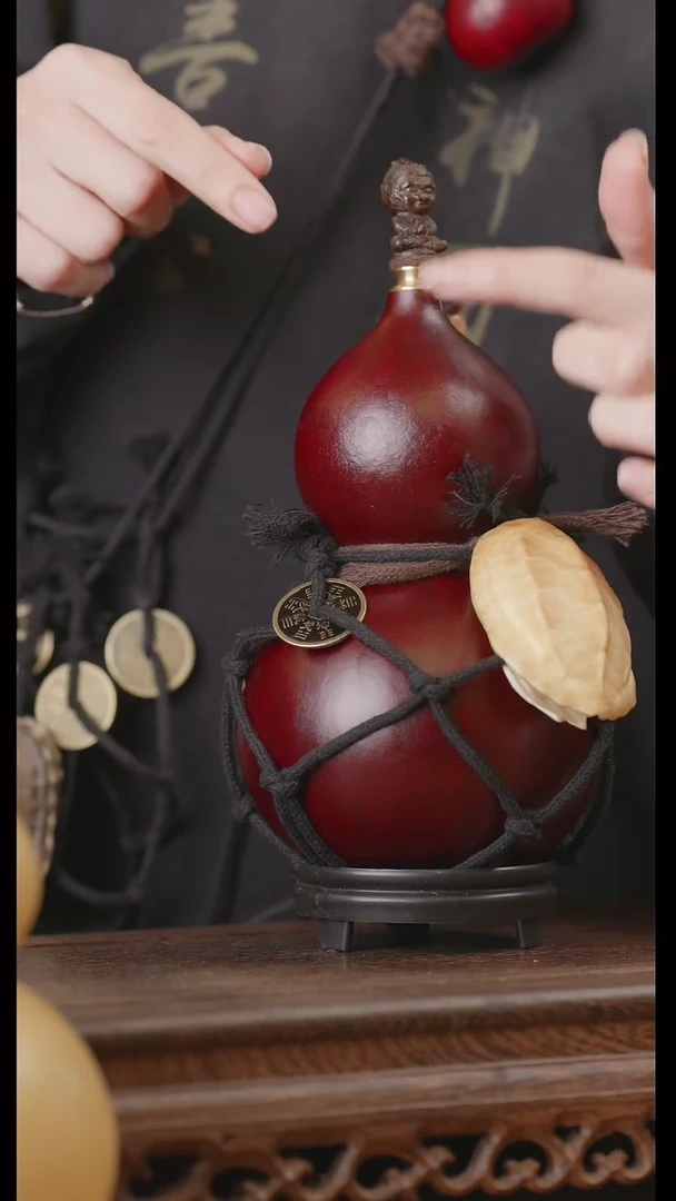 【闪购商品】234号精品天然大漆工艺防渗内胆酒葫芦~