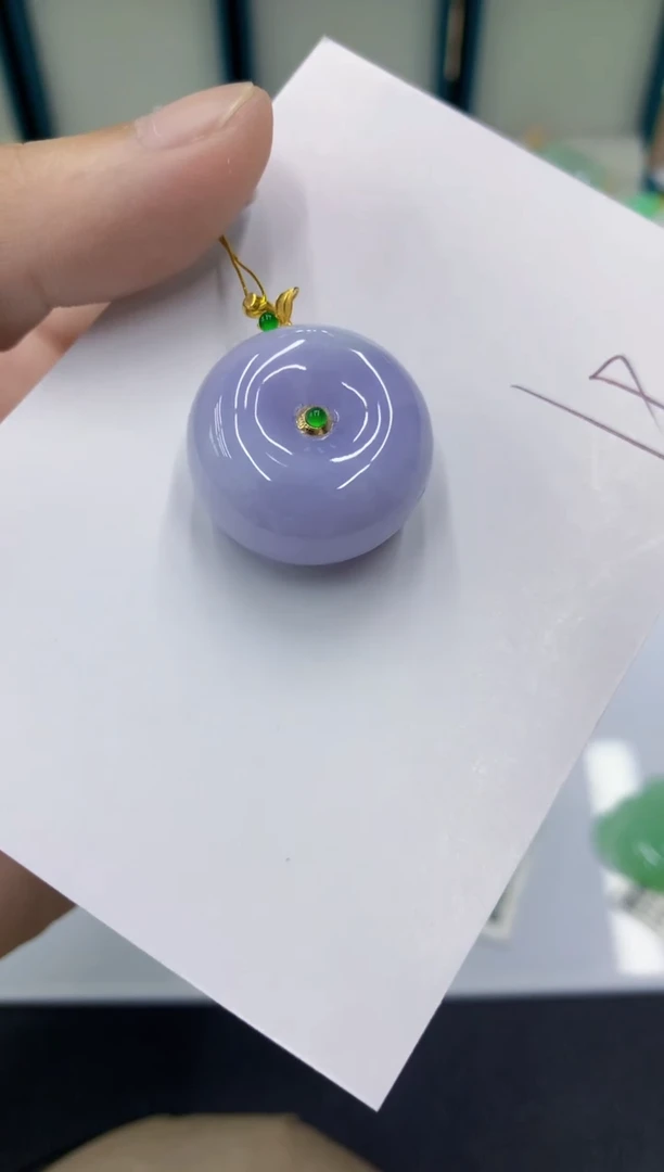 颈饰18K金镶嵌翡翠9***姐翡翠