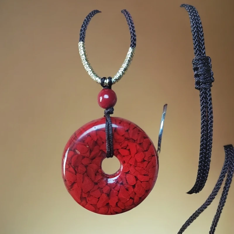 天然辰砂【闪购商品】主播推荐原矿晶体砂平安扣39