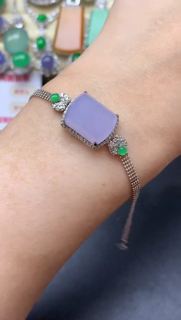 18K金镶嵌手链翡翠333-中国好珍宝