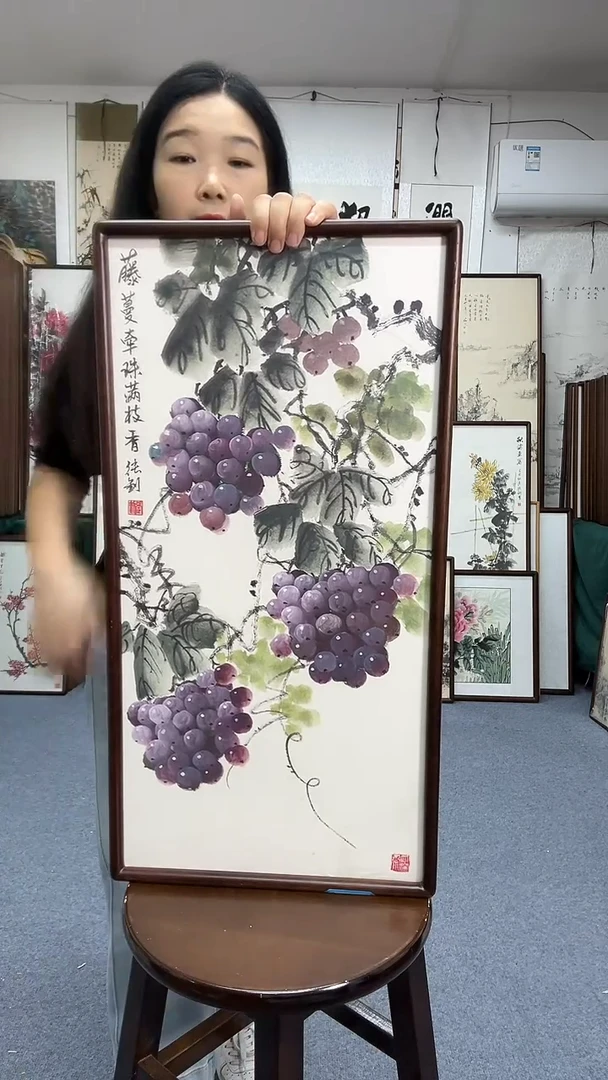 国画35*68实木画框京东包邮手绘