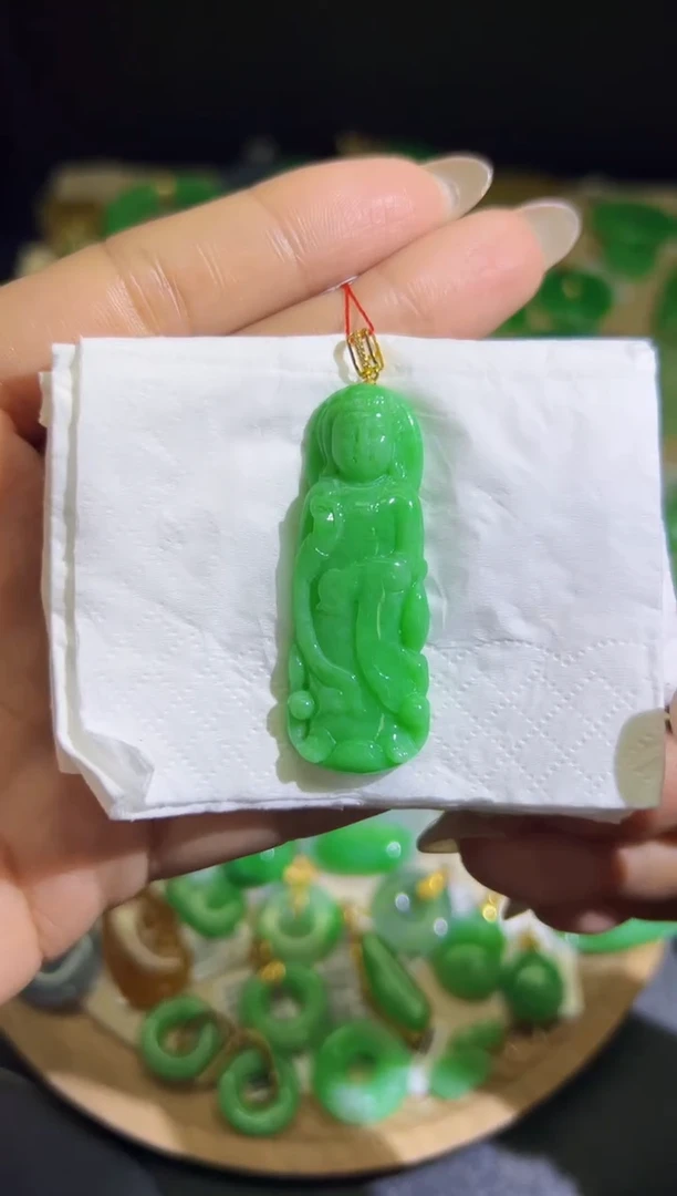 【闪购商品】翡翠颈饰18K金镶嵌Q缅料A货翡翠/支持复检/一件