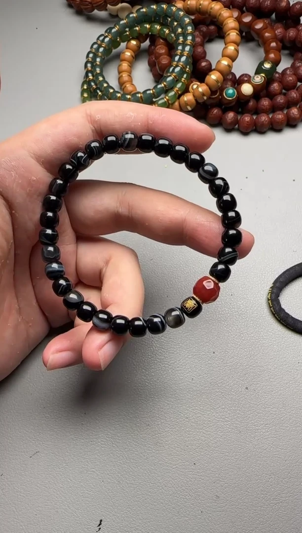 【闪购商品】玛瑙/玉髓1未镶嵌玛瑙手串配南红圆珠