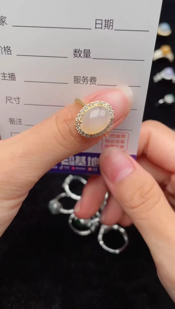 银S925镶嵌戒指翡翠1