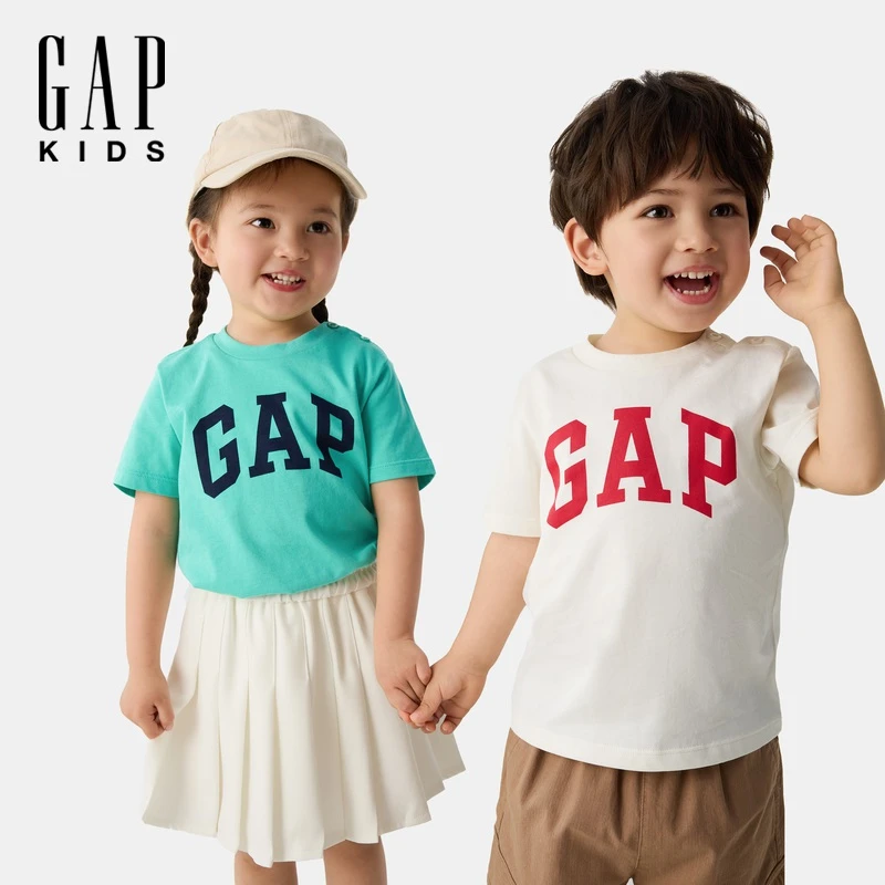 【两件装大小童同款】Gap男女童2025春夏季新款纯棉短袖T恤687268