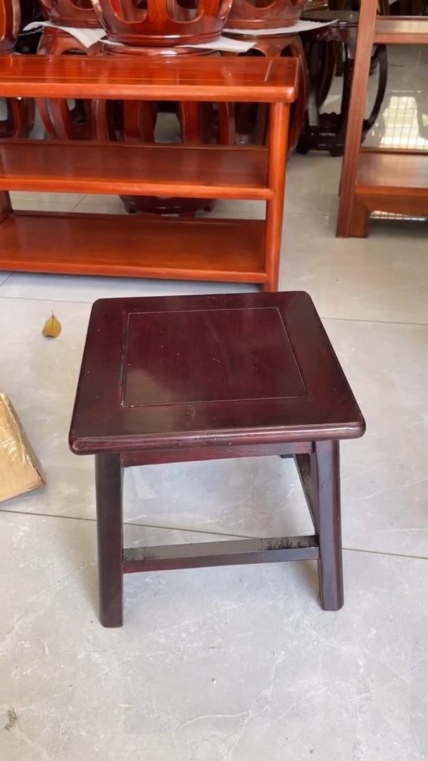 花梨木类家具微瑕方凳酸枝色