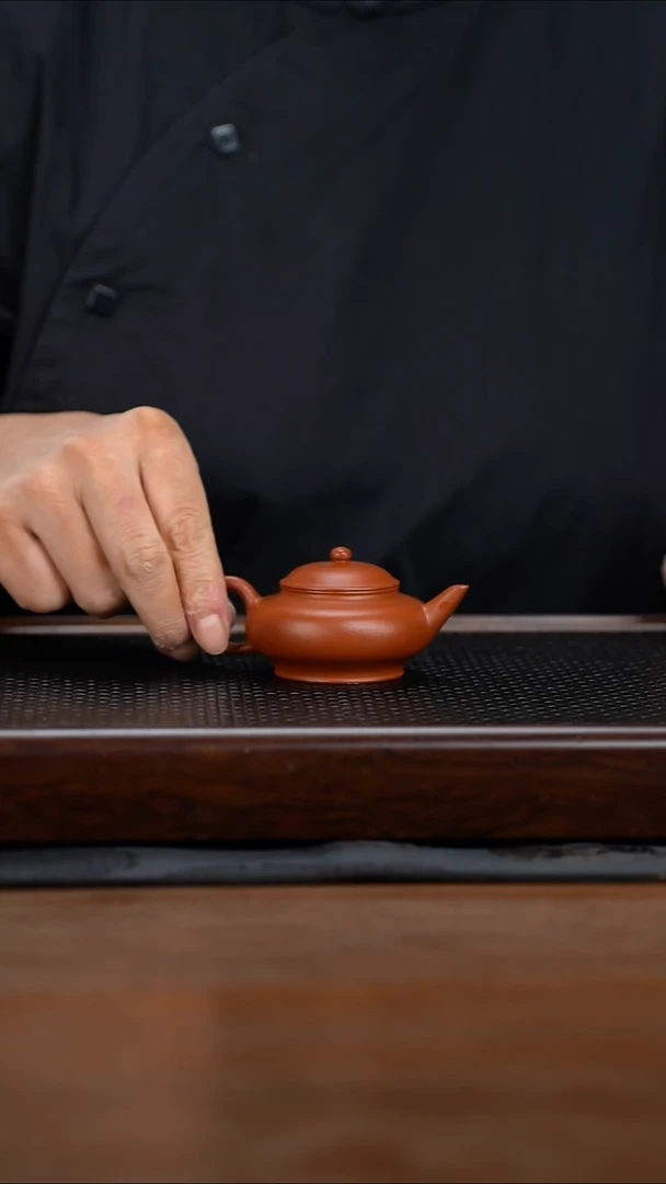 茶壶紫砂60cc原矿赵庄朱泥扁灯22