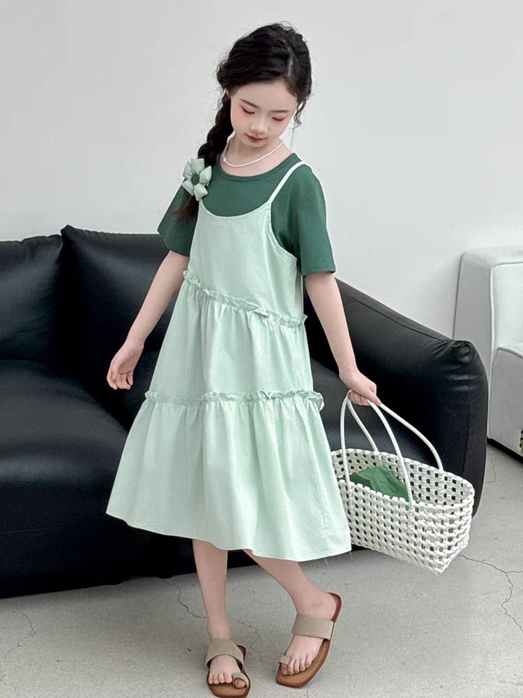 真两件 甜美绿色两件套