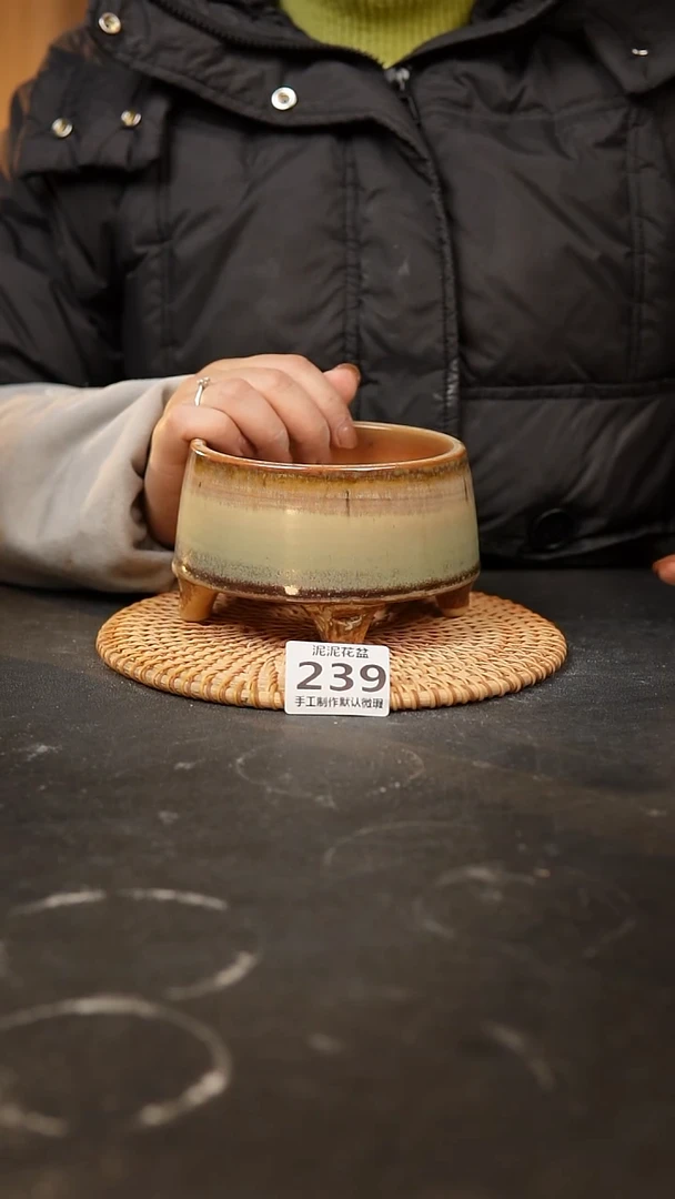 【闪购商品】瓷片239泥泥手工花盆