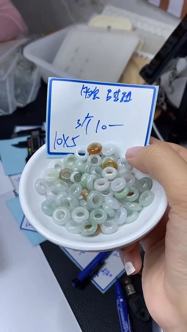 手饰翡翠未镶嵌0818多宝甜甜圈5*10mm3颗10元