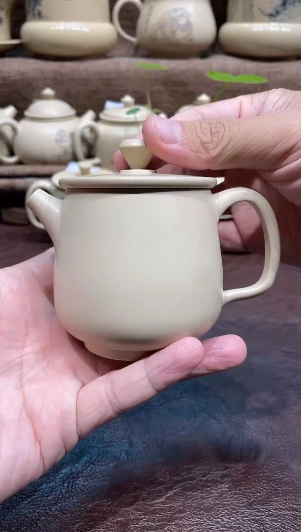 泥塑王宇白泥高石瓢壶190cc