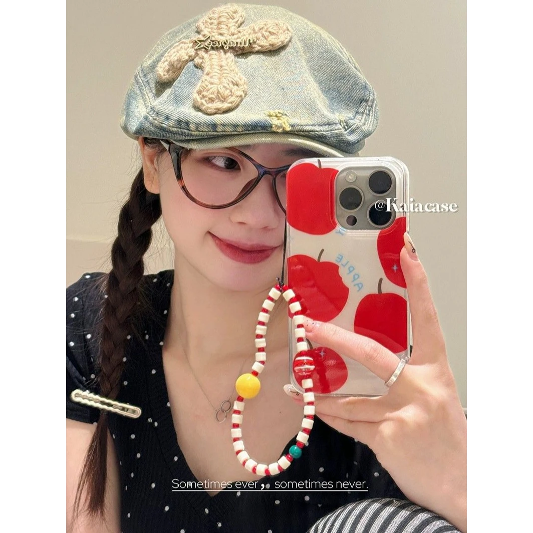 小众红苹果画适用苹果手机壳华为vivo小米荣耀oppo红米可爱女全包