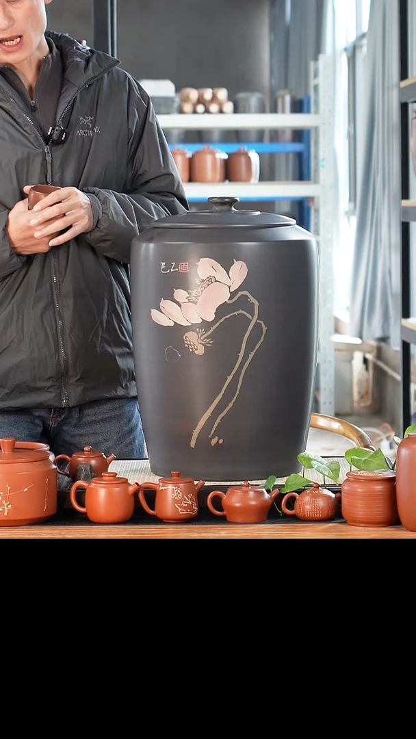 云水山涧建水紫陶微瑕011 23升水缸 陶瓷家用 微瑕