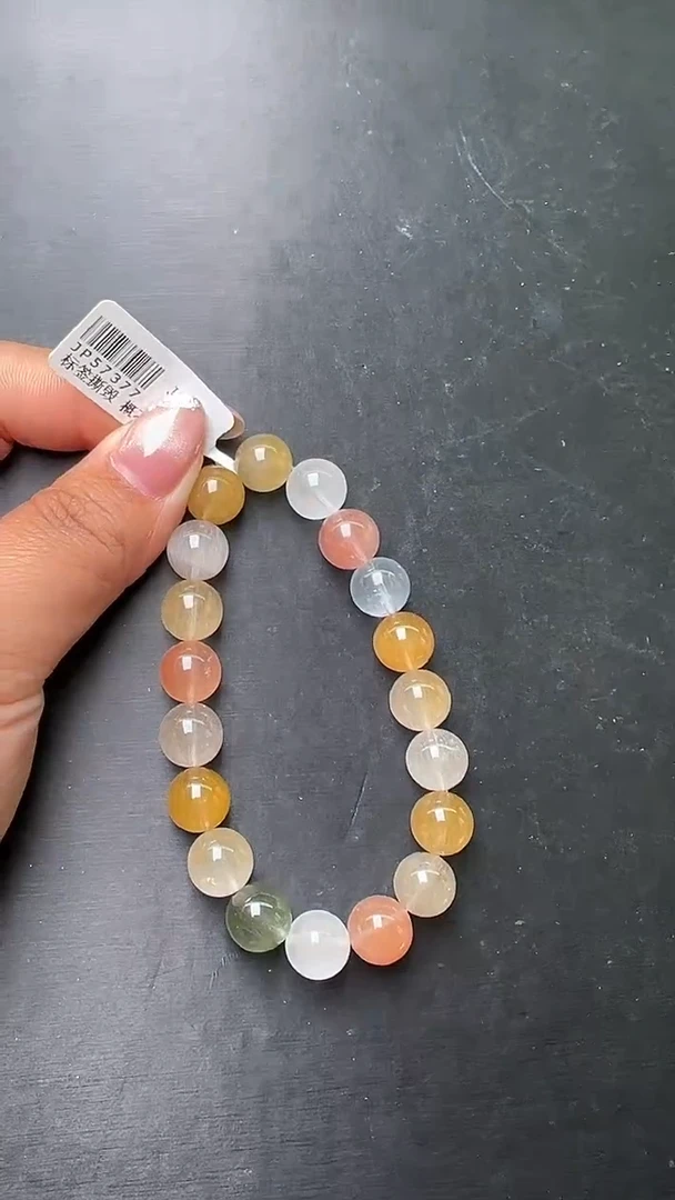 未镶嵌手串水晶彩兔毛手串10mm+  JP57377