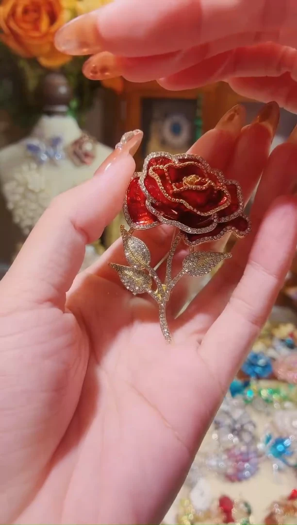 合成立方氧化锆铜合金红色玫瑰