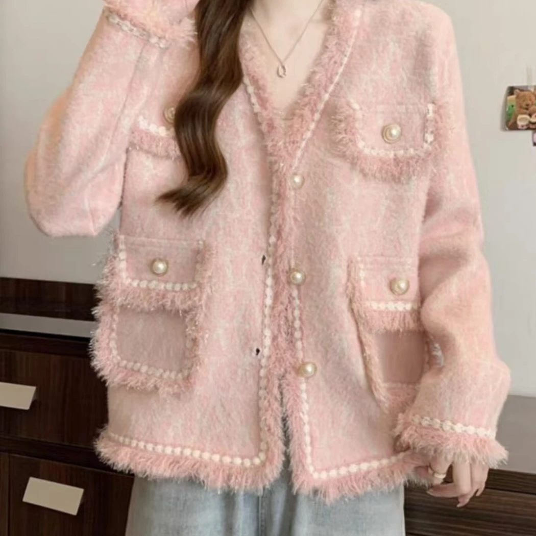 小宇4.14（A301-500）女装小香风针织时尚百搭印花显瘦气质减龄设计