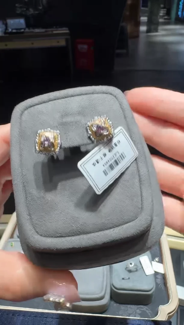 水晶耳饰银S925镶嵌1【】